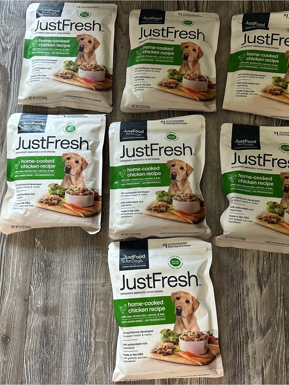 fresh JustFresh Home-Cooked Chicken Recipe Dog Food Pouches - White & Green